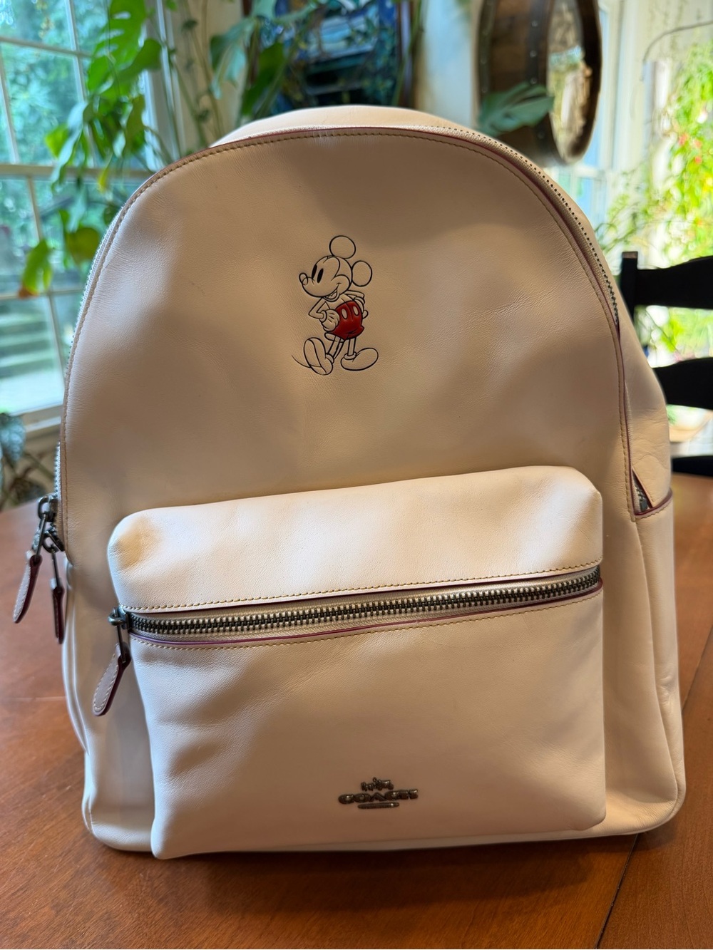 Coach x Disney Mickey Mouse Cream Leather Backpack